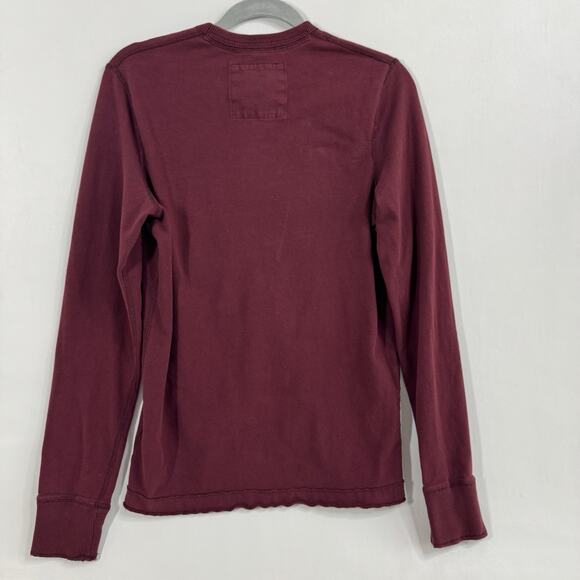 Y2K Hollister Long Sleeve Shirt Mens Size Small Burgundy Surf Thick Stretch - Picture 7 of 8